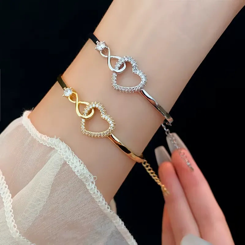 Bracelet coeur infini scintillant