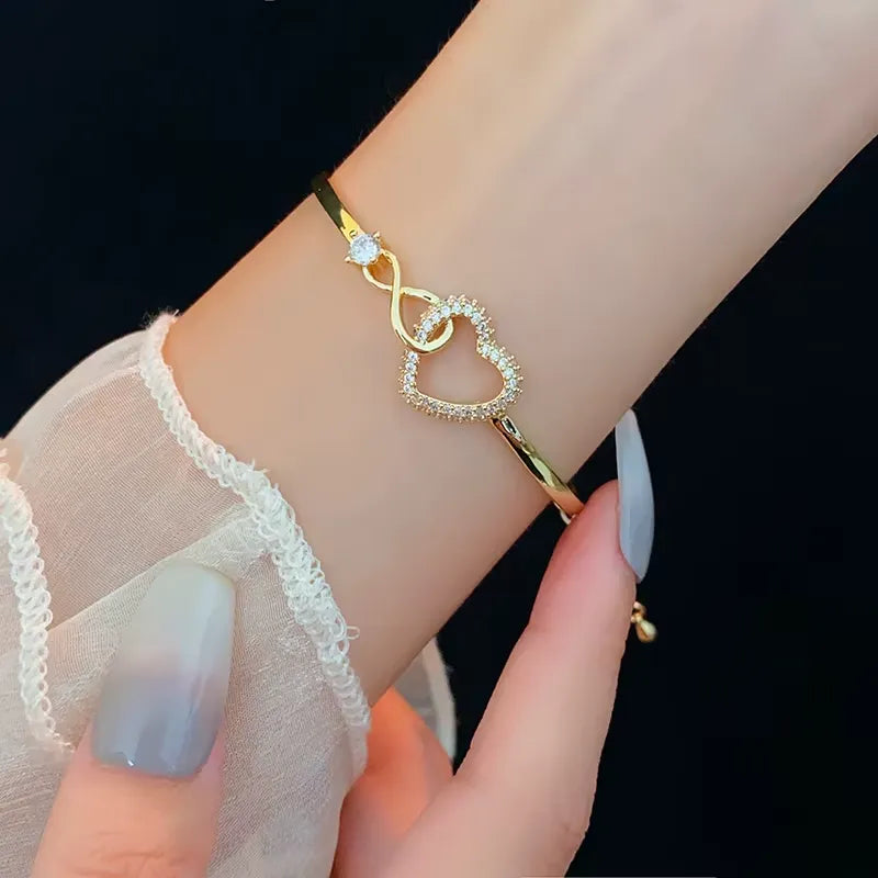 Bracelet coeur infini scintillant