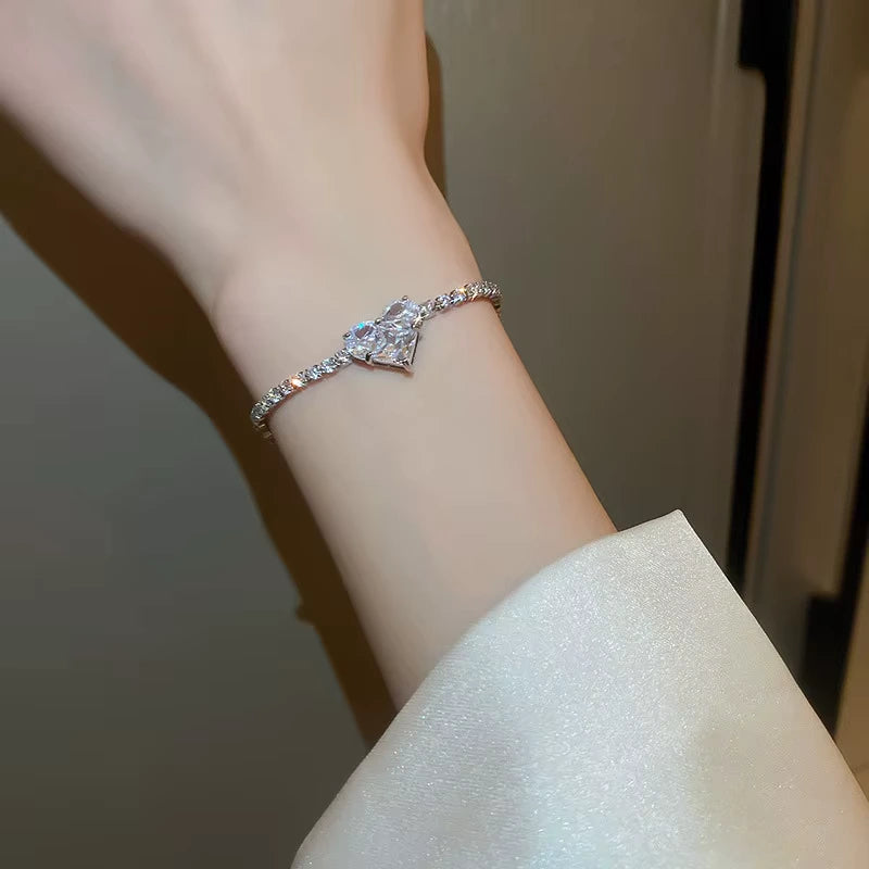 Bracelet coeur scintillant